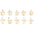 26 Alphabet Buchstabenringe 18k Gold Initial Ringe Buchstabe alte englische Schrift Buchstabenring Edelstahl